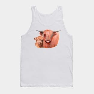 Highlander Cow with Calf-g Tank Top